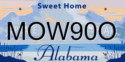 MOW90O Alabama License Plate