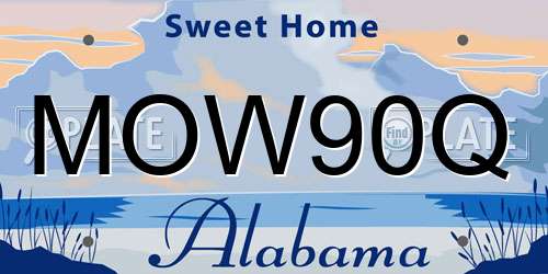 MOW90Q Alabama License Plate