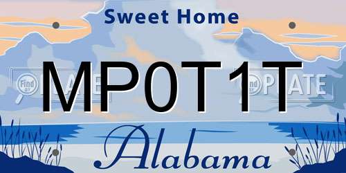MP0T1T Alabama License Plate