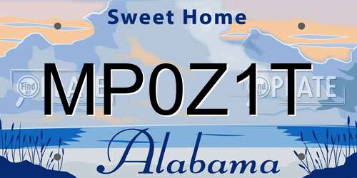 MP0Z1T Alabama License Plate