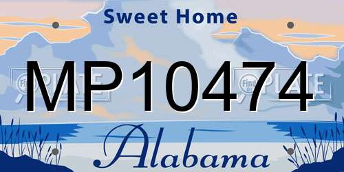 MP10474 Alabama License Plate