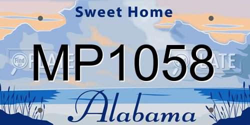 MP1058 Alabama License Plate