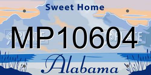 MP10604 Alabama License Plate