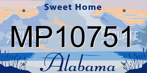 MP10751 Alabama License Plate