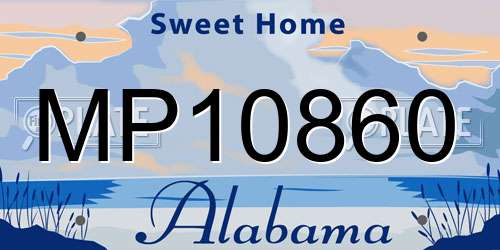 MP10860 Alabama License Plate