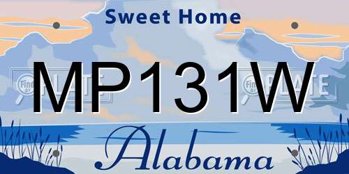 MP131W Alabama License Plate