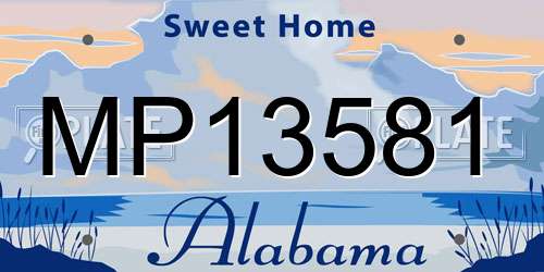 MP13581 Alabama License Plate