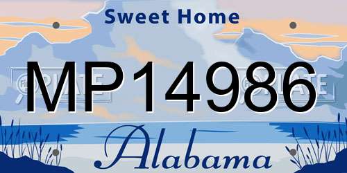 MP14986 Alabama License Plate
