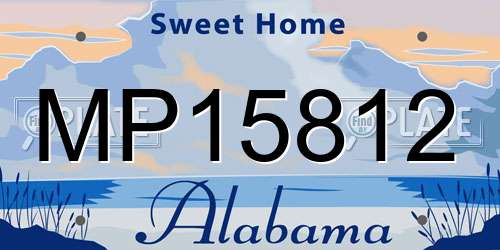 MP15812 Alabama License Plate