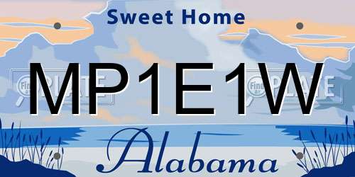 MP1E1W Alabama License Plate