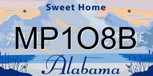 MP1O8B Alabama License Plate