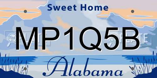 MP1Q5B Alabama License Plate