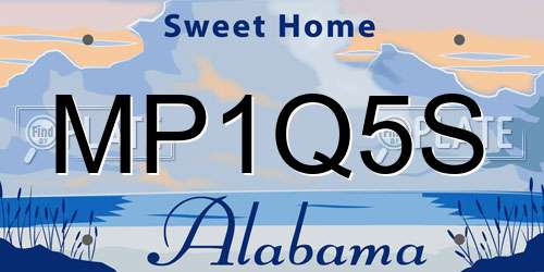 MP1Q5S Alabama License Plate