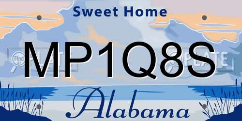 MP1Q8S Alabama License Plate