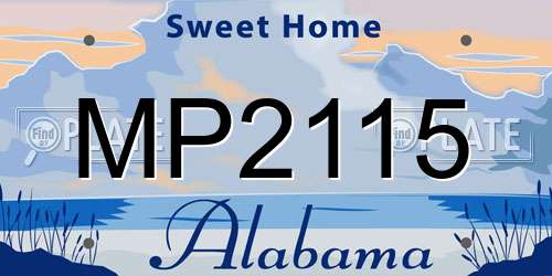 MP2115 Alabama License Plate