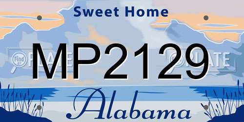 MP2129 Alabama License Plate