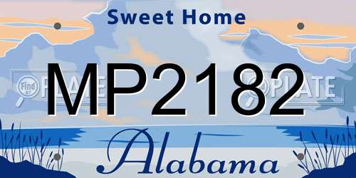MP2182 Alabama License Plate