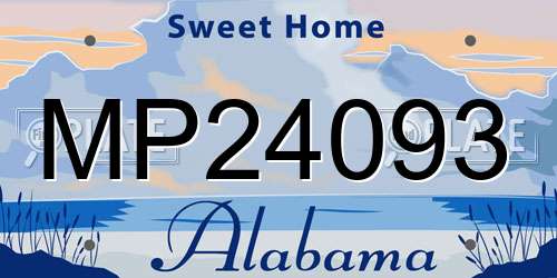 MP24093 Alabama License Plate