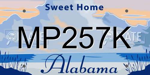 MP257K Alabama License Plate