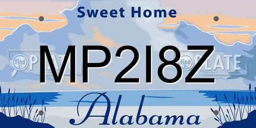 MP2I8Z Alabama License Plate