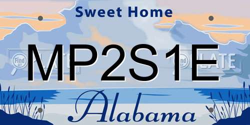 MP2S1E Alabama License Plate
