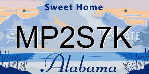 MP2S7K Alabama License Plate
