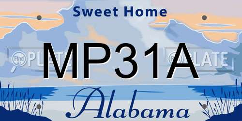 MP31A Alabama License Plate