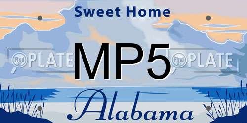 MP5 Alabama License Plate