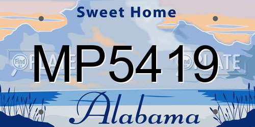 MP5419 Alabama License Plate