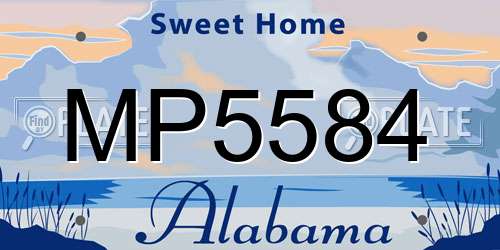 MP5584 Alabama License Plate
