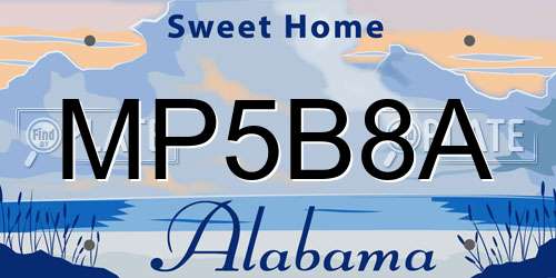 MP5B8A Alabama License Plate