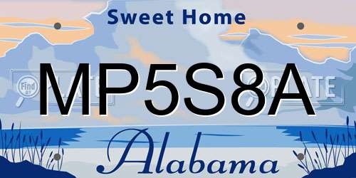MP5S8A Alabama License Plate