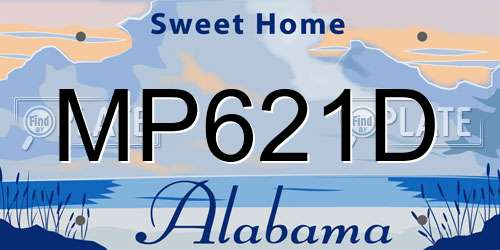 MP621D Alabama License Plate