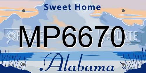 MP6670 Alabama License Plate