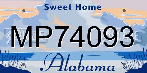 MP74093 Alabama License Plate