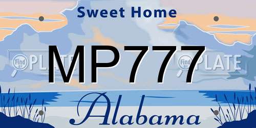 MP777 Alabama License Plate