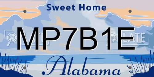 MP7B1E Alabama License Plate