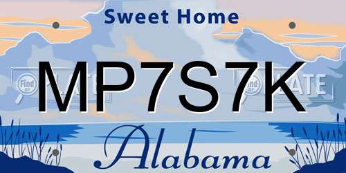 MP7S7K Alabama License Plate