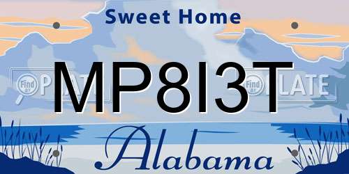MP8I3T Alabama License Plate
