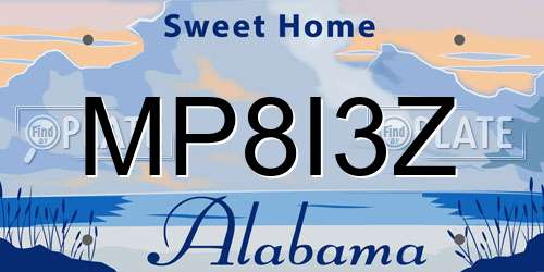 MP8I3Z Alabama License Plate