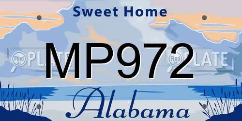 MP972 Alabama License Plate