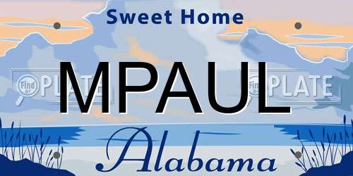MPAUL Alabama License Plate