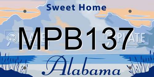 MPB137 Alabama License Plate