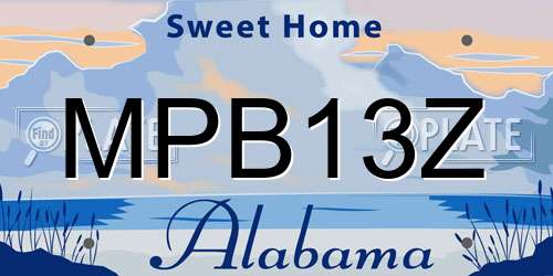 MPB13Z Alabama License Plate