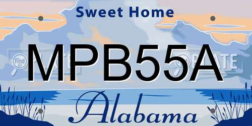 MPB55A Alabama License Plate