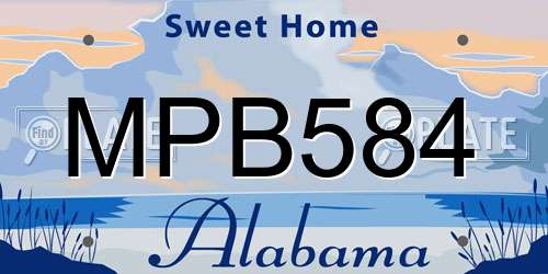 MPB584 Alabama License Plate