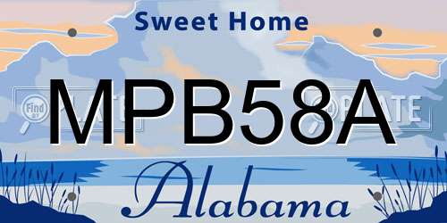 MPB58A Alabama License Plate