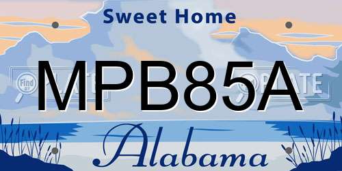 MPB85A Alabama License Plate
