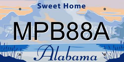 MPB88A Alabama License Plate