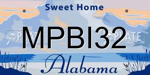 MPBI32 Alabama License Plate
